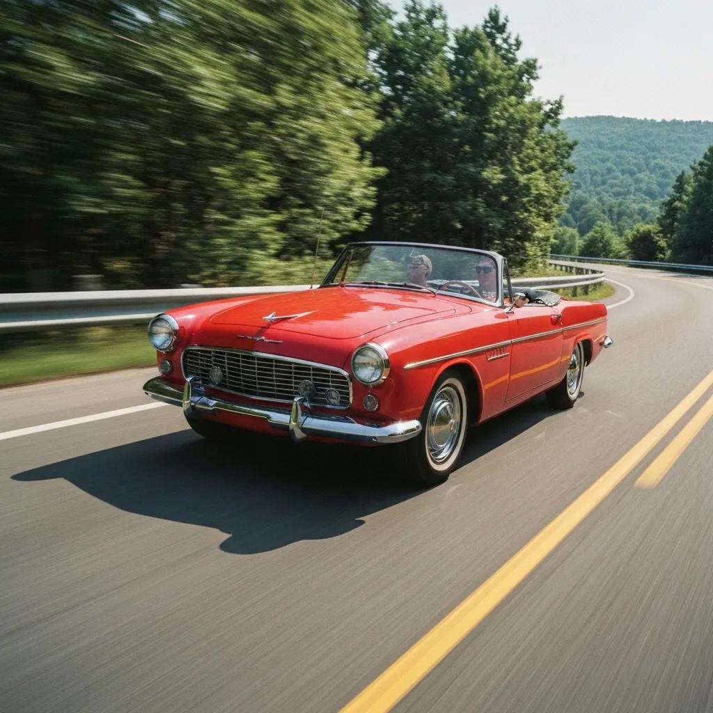 A close-up view of a classic car's underside on a flatbed, highlighting how the suspension is protected during towing