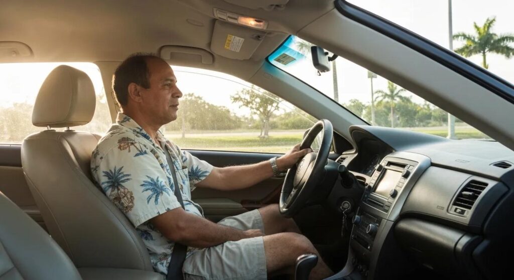 a driver in a car in homestead fl